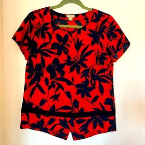 J Crew Hawaiian Print Blouse